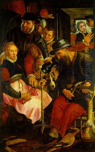 Paysans Dans Un Interieur Oil Painting by Pieter Aertsen