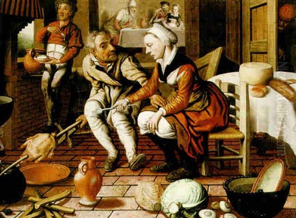 Vardshusinterior Oil Painting by Pieter Aertsen