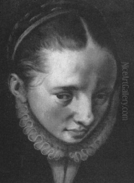 Head Of A Woman, A Fragment Oil Painting by Pieter Aertsen