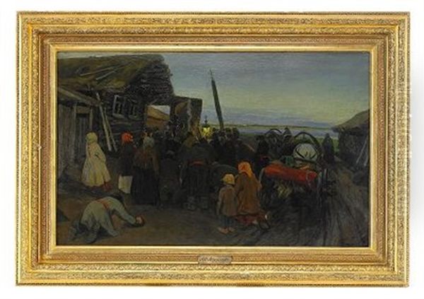 The Presentation Of The Icon Oil Painting by Aleksei Fedorovich Afanas'ev