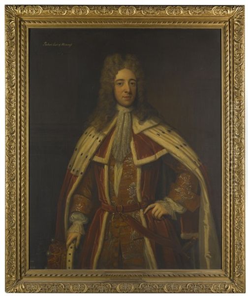 Portrait Of Robert Darcy, 3rd Earl Of Holderness (1681-1721), Three-quarter Length, In Peer's Robes Oil Painting by Charles d' Agar