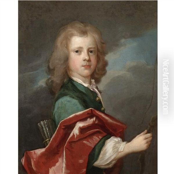 Portrait Of A Young Boy Oil Painting by Charles d' Agar