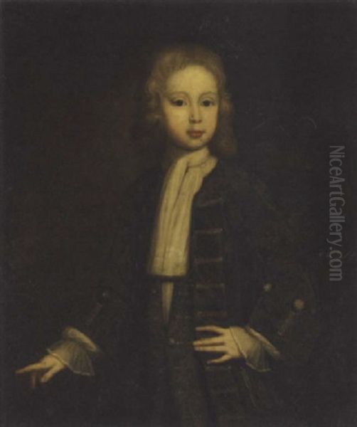 Portrait Of A Boy In A Silver-trimmed Jacket And Waistcoat Oil Painting by Charles d' Agar