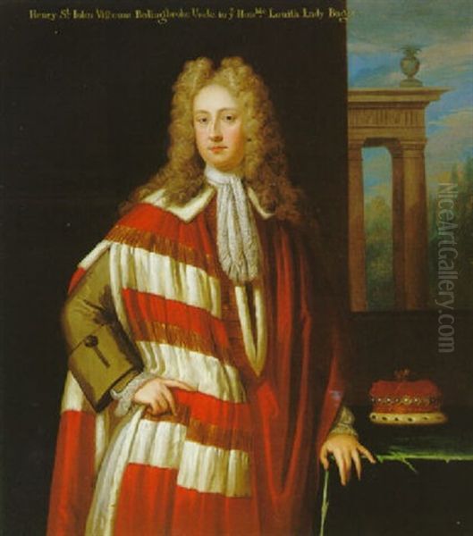 Portrait Of Henry St. John, 1st Viscount Bolingbroke by Charles d' Agar