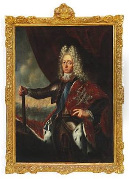 Portrait Of King Frederik Iv (1671-1730), King Of Denmark And Norway Oil Painting by Jacques (Jacob) d' Agar