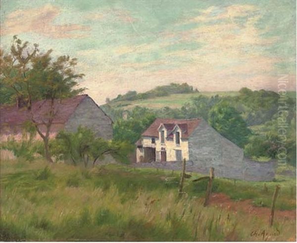 A Country House In Summer Oil Painting by Charles-Jean Agard