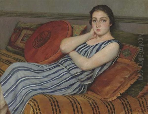 Jeune Fille Au Repos Oil Painting by Charles-Jean Agard