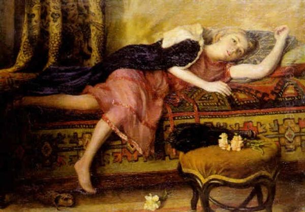 Jeune Fille Au Sofa by Charles-Jean Agard