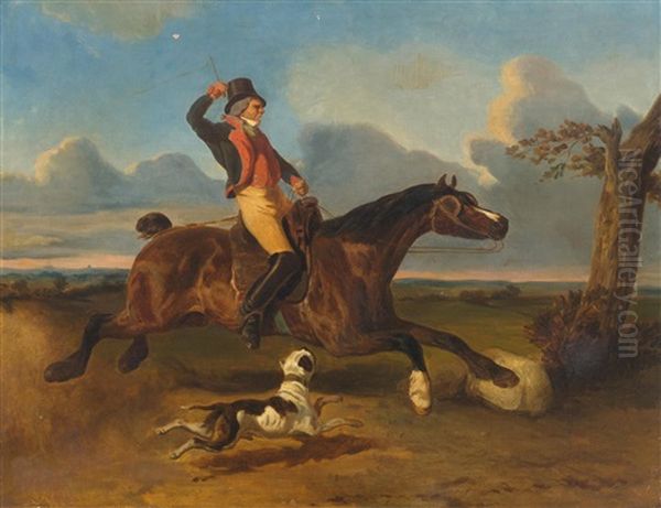 Rider With Hunting Dog Oil Painting by Jacques-Laurent Agasse