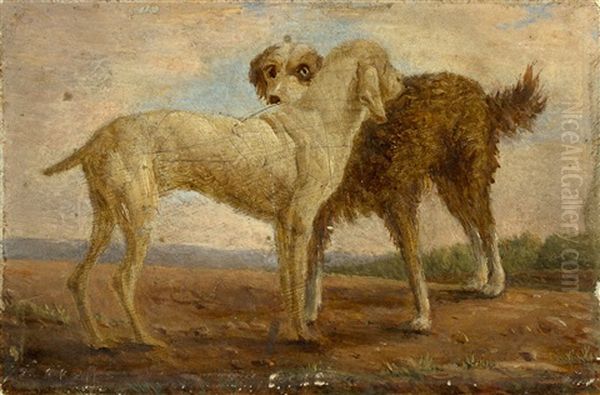 Etude De Chiens Oil Painting by Jacques-Laurent Agasse