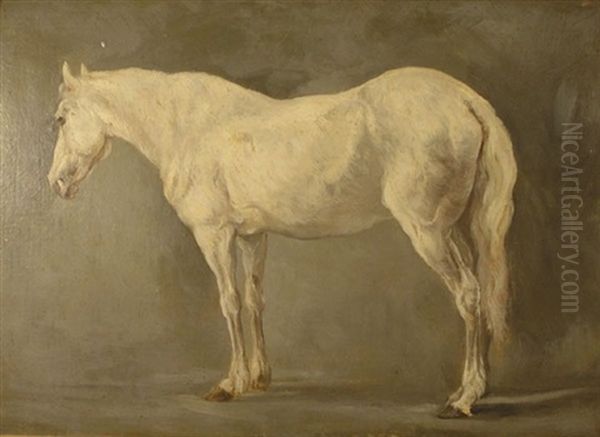 Portrait Of A Horse - Cheval Pommele Gris Oil Painting by Jacques-Laurent Agasse