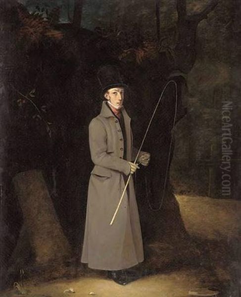 Portrait Of A Coachman In A Landscape Oil Painting by Jacques-Laurent Agasse