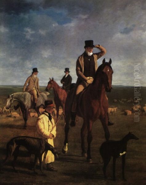 Lord Rivers Coursing On Newmarket Heath Oil Painting by Jacques-Laurent Agasse