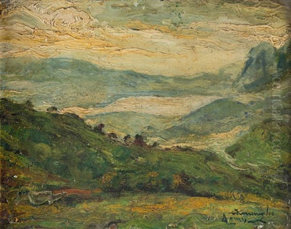 Paesaggio Di Montagna Oil Painting by Ermenegildo Agazzi