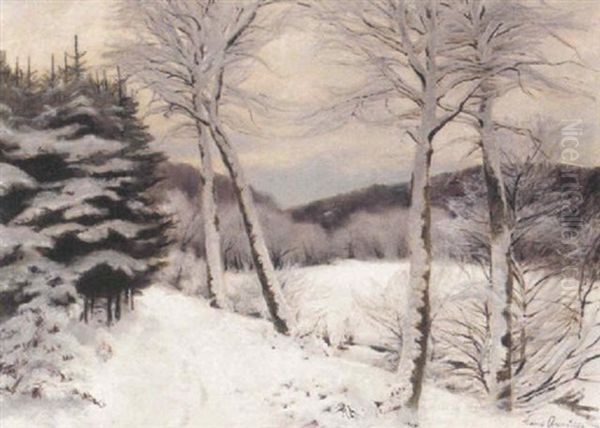 Skovparti, Vinter Oil Painting by Hans Mortensen Agersnap