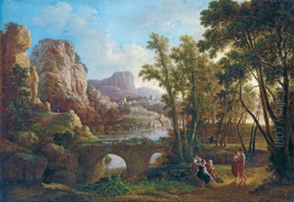 Weite Landschaft Mit Hirtenidylle Oil Painting by Agostino Aglio