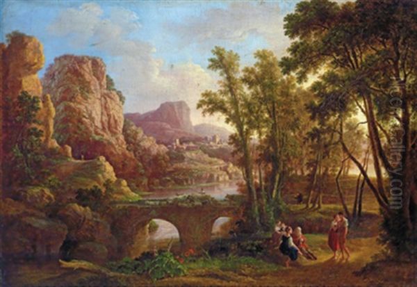 Weite Landschaft Mit Hirtenidylle Oil Painting by Agostino Aglio