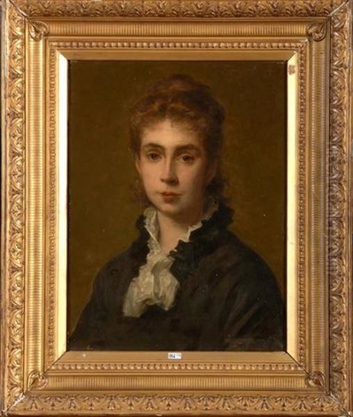 Portrait De Madame D'aoust Oil Painting by Edouard Agneessens