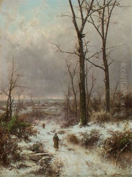 Una Nevata. Val D'elsa Oil Painting by Guido Agostini