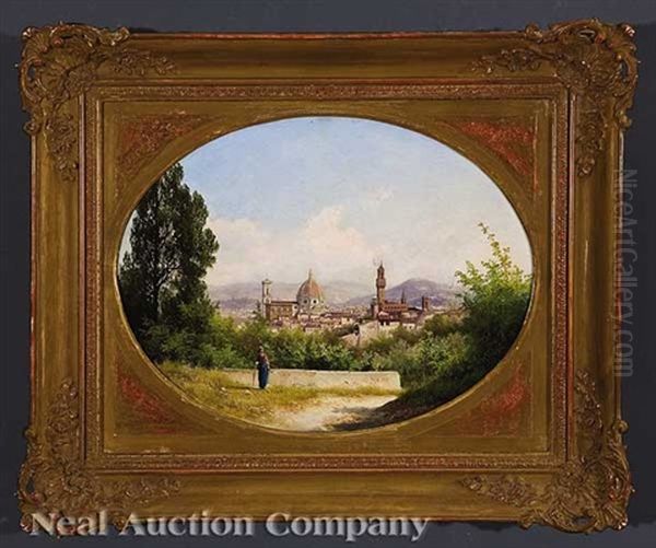 View Of Florence From The Boboli Gardens Oil Painting by Guido Agostini