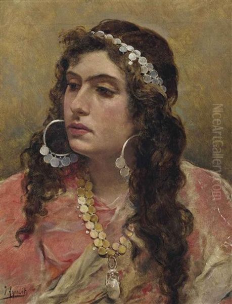 A Gypsy Lady Oil Painting by Joaquin Agrasot y Juan