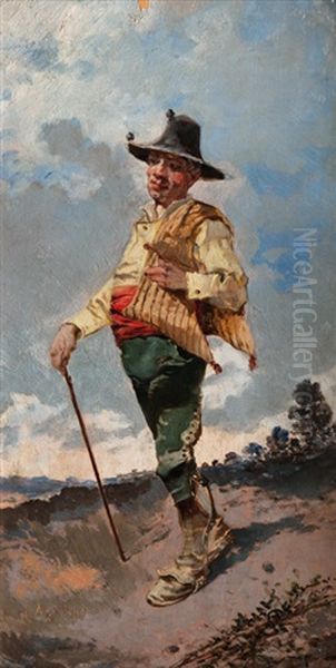 A Spaniard Wearing Traditional Dress Oil Painting by Joaquin Agrasot y Juan