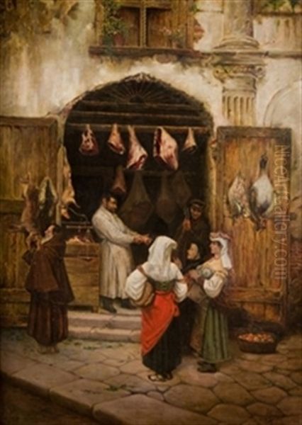 Carniceria En Roma Oil Painting by Joaquin Agrasot y Juan