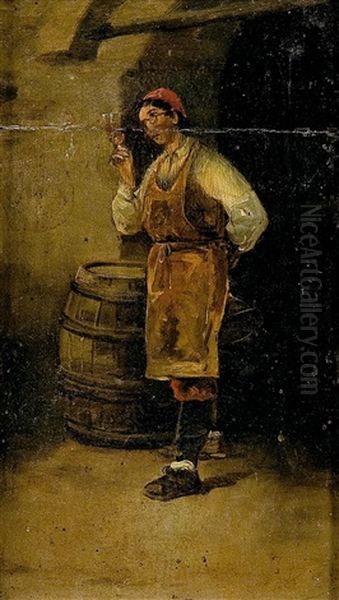 El Catador De Vino Oil Painting by Joaquin Agrasot y Juan