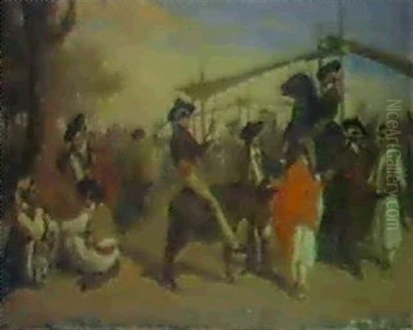 Dia De Feria Oil Painting by Joaquin Agrasot y Juan