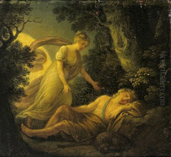 Diana Und Endymion Oil Painting by Carl Josef Alois Agricola