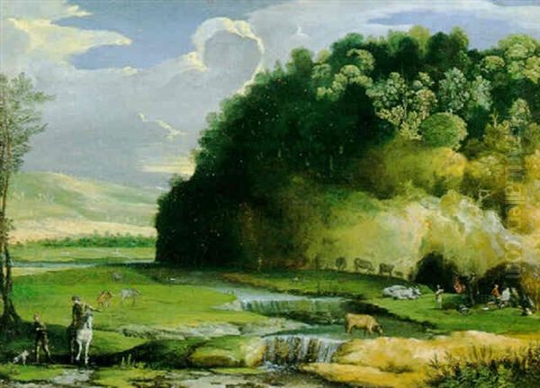 Paysage Pastoral Avec Une Riviere Oil Painting by Christoph Ludwig Agricola