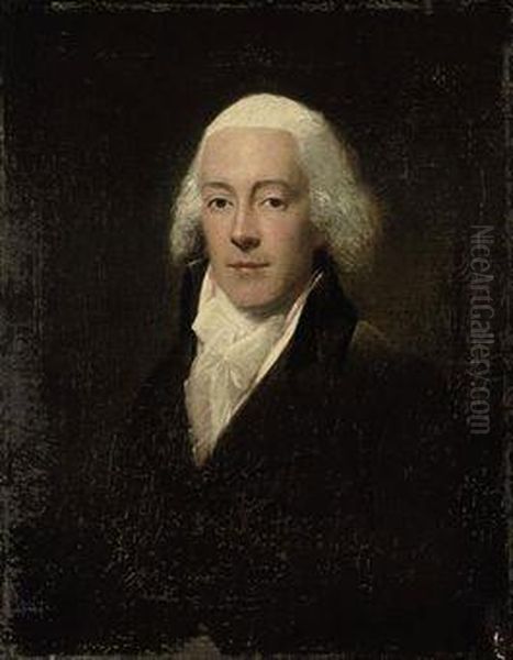 Portrait Of A Gentleman, Bust-length, In A Brown Coat And Whitecravat Oil Painting by Lemuel Francis Abbott