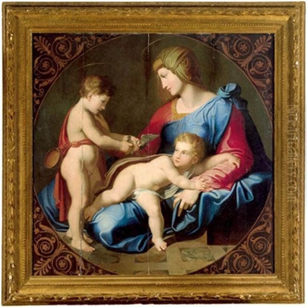 La Madonna Con Il Bambino E San Giovannino Oil Painting by Luigi Agricola