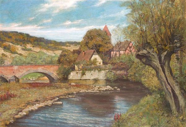 Tauberbrucke Bei Dettwang Oil Painting by Curt Agthe