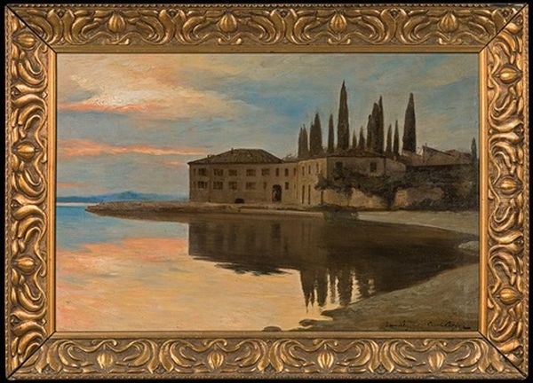 View To San Vigilio At Lago Di Garda Oil Painting by Curt Agthe