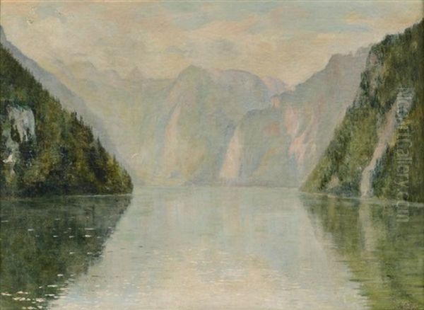 Lac De Montagne Oil Painting by Georgette Agutte