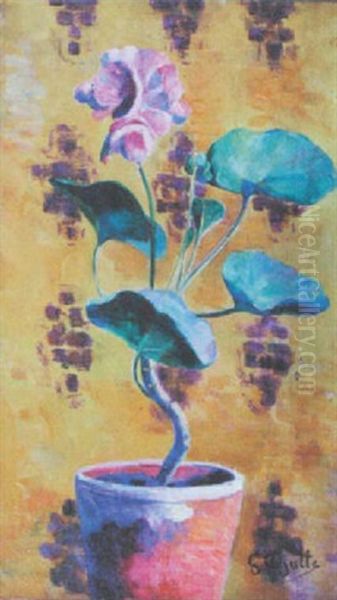 Pot De Fleurs Oil Painting by Georgette Agutte