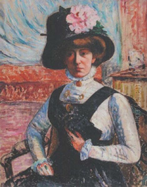 Portrait Au Chapeau Oil Painting by Georgette Agutte