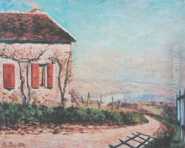 Campagne Autour De Bonnieres Oil Painting by Georgette Agutte