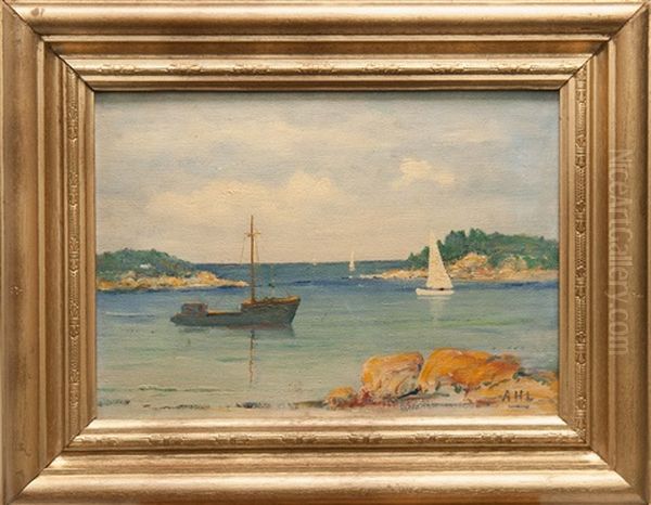 Cove With Boats Oil Painting by Henry Hammond Ahl