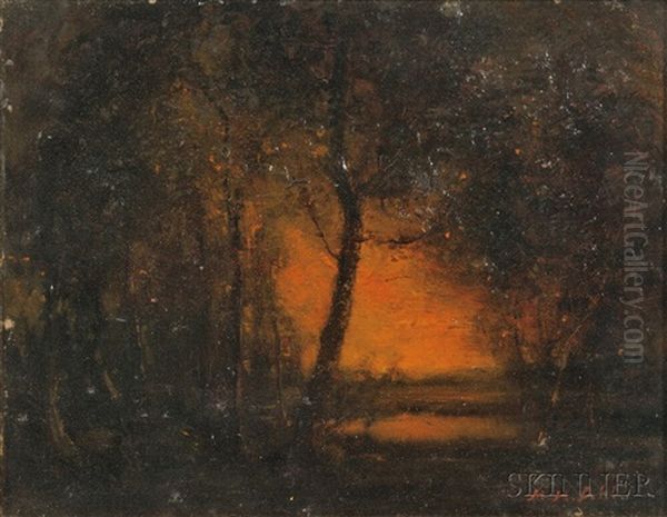 Afterglow And Reflection Oil Painting by Henry Hammond Ahl