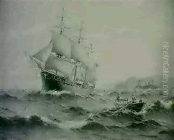 Marin Med Angkorvetten Saga Oil Painting by Arvid Magnus Ahlberg