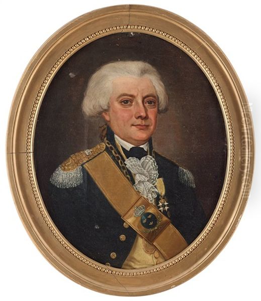 Lieutenant General Adam Ludvig Lewenhaupt (1748-1808) Oil Painting by Johan Ahlberg