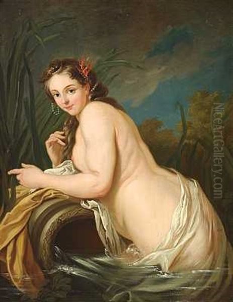 Amfitrite (after Van Loo) Oil Painting by Johan Ahlberg