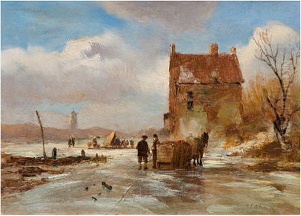 Winterlandschaft Oil Painting by Carl Eduard Ahrendts