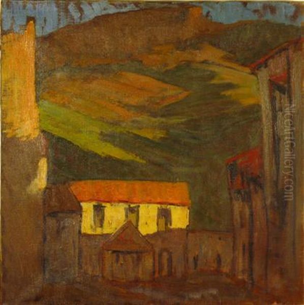 Houses And Hills Oil Painting by Yarnall Abbott