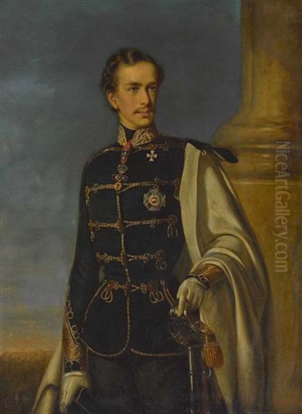 Kaiser Franz Joseph I. Von Osterreich Oil Painting by Joseph Mathaeus Aigner