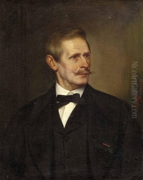 Portrat Von Max Pflugl Edler Von Leiden (linz 1860 - 1939 Salzburg) Oil Painting by Joseph Mathaeus Aigner