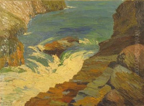 Water Over Rocks Oil Painting by Yarnall Abbott