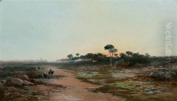 Paysage Provencal Oil Painting by Auguste Louis Laurent Aiguier